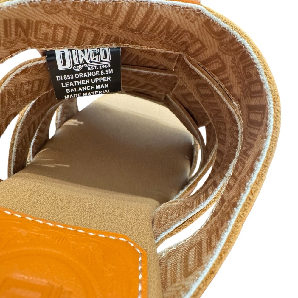 DINGO Women Dagwood‎ Leather Platform Heel Sandal Clogs Boho Orange Sz 8.5 - Picture 6 of 10